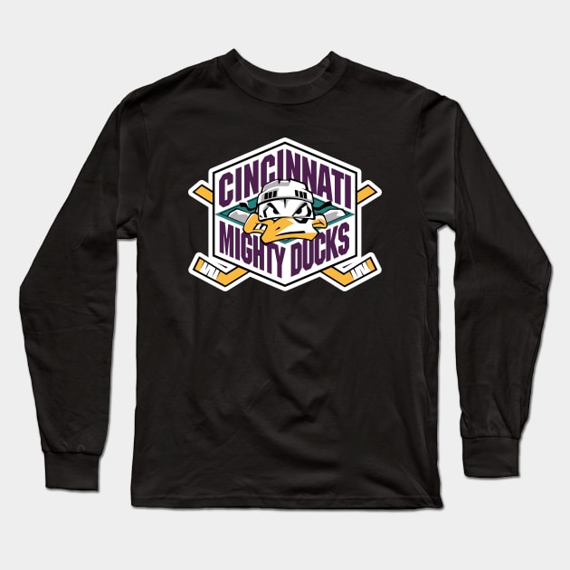 Cinci Ducks Hockey Long Sleeve T-Shirt by Mutha_Puckin_Logos